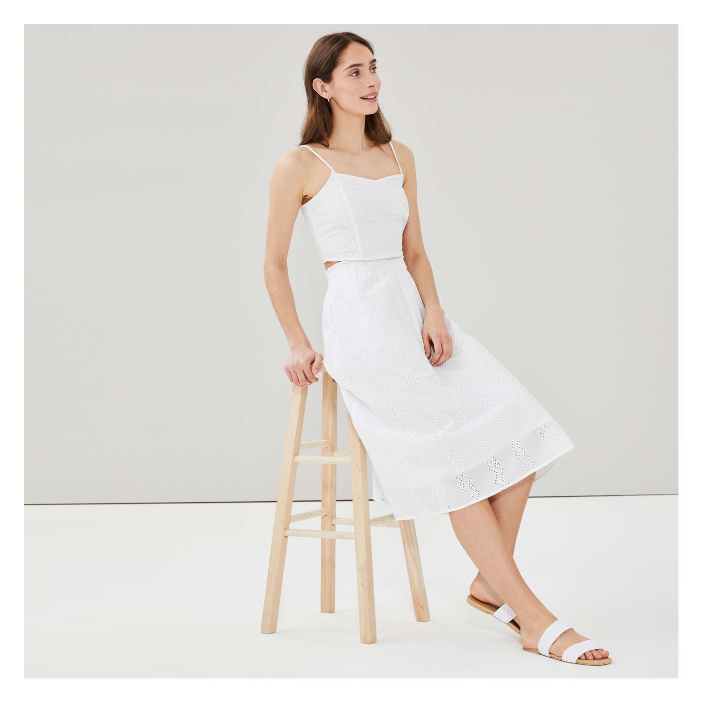 ワンピース ANJUNA Women Mid Skirts faRaH23bH FIORELLINOAVORIO White 1A@2x.jpg